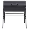 Kép 3/8 - Fekete acél henger alakú grillsütő 2 sütőráccsal 80x95x90 cm