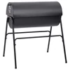 Kép 5/8 - Fekete acél henger alakú grillsütő 2 sütőráccsal 80x95x90 cm