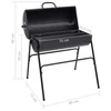 Kép 8/8 - Fekete acél henger alakú grillsütő 2 sütőráccsal 80x95x90 cm