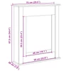 Kép 9/10 - Fekete szerelt fa kandallóburkolat 75 x 20 x 87,5 cm