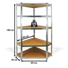 Kép 2/2 - Fémpolc állvány - sarok - 5 szintes - fém - max. 175 kg - 180 x 90 x 30 cm
