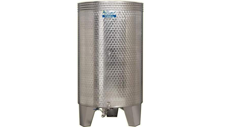 Bortartály, 1100 literes rozsdamentes acél, 3 db csappal