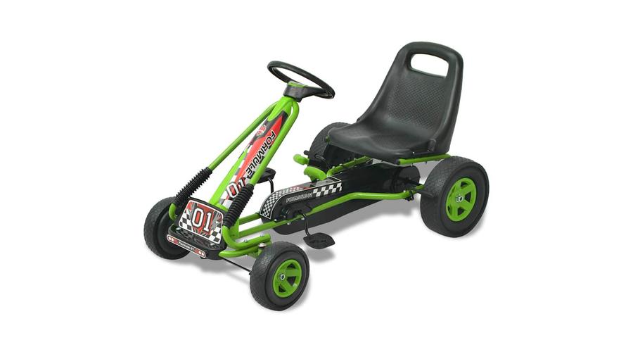 Pedálos gokart kocsi állítható üléssel zöld